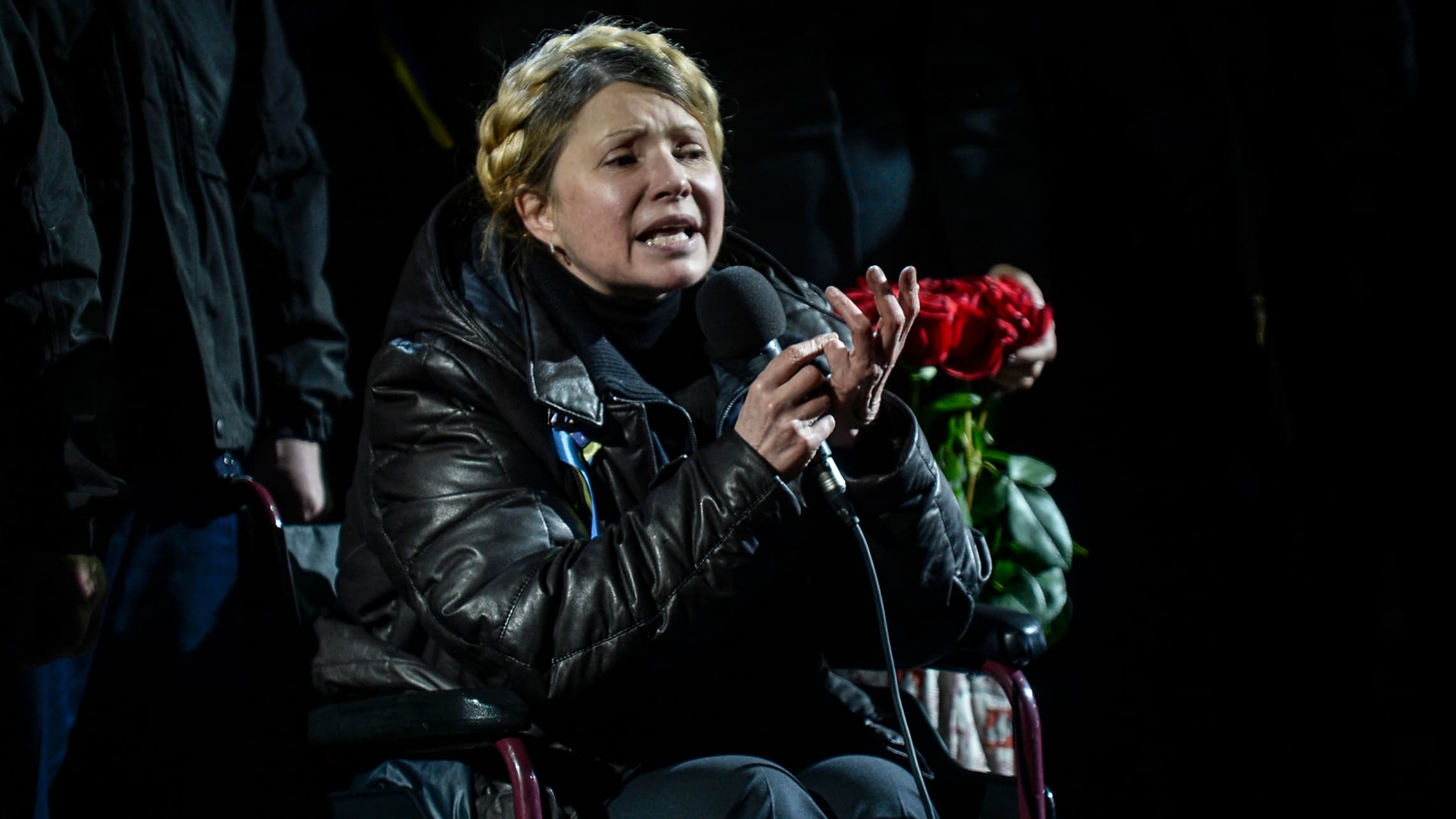 Ioulia Timochenko s'adresse à la foule place Maïdan, à Kiev, le 22 février 2014.