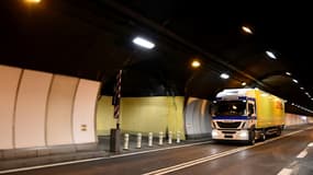 Le tunnel du Mont Blanc entre la France et l'Italie le 12 janvier 2017