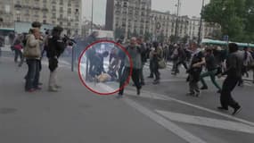 Le jeune homme a été secouru par des manifestants qui l'ont mis à l'abri le temps que les pompiers interviennent.