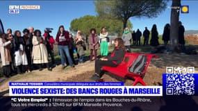 Marseille: des bancs rouges installés en hommage aux victimes de féminicide