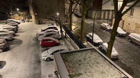 La neige dans le 15e arrondissement de Paris ce lundi 8 janvier 2024.