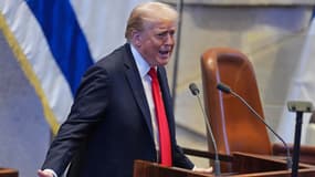 Donald Trump à la Knesset, le parlement israélien, le 13 octobre 2025.