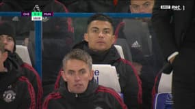 Cristiano Ronaldo sur le banc avec Manchester United