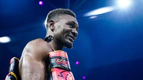 Le boxeur Christian Mbilli après un combat en décembre 2022 à Nantes
