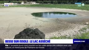 Var: le lac de Besse-sur-Issole presque totalement asséché