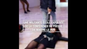 Une militante écologiste expulsée de la conférence de presse de Marine Le Pen