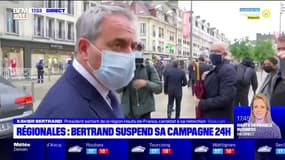 Régionales: Xavier Bertrand suspend sa campagne le temps des intempéries dans les Hauts-de-France