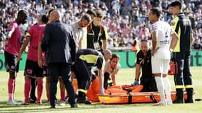 Mory Diaw au sol lors de Montpellier-Clermont le 8 octobre 2023
