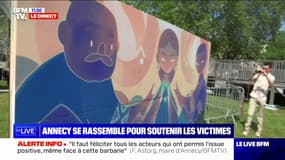 Attaque au couteau à Annecy: une fresque peinte pour se souvenir du drame 