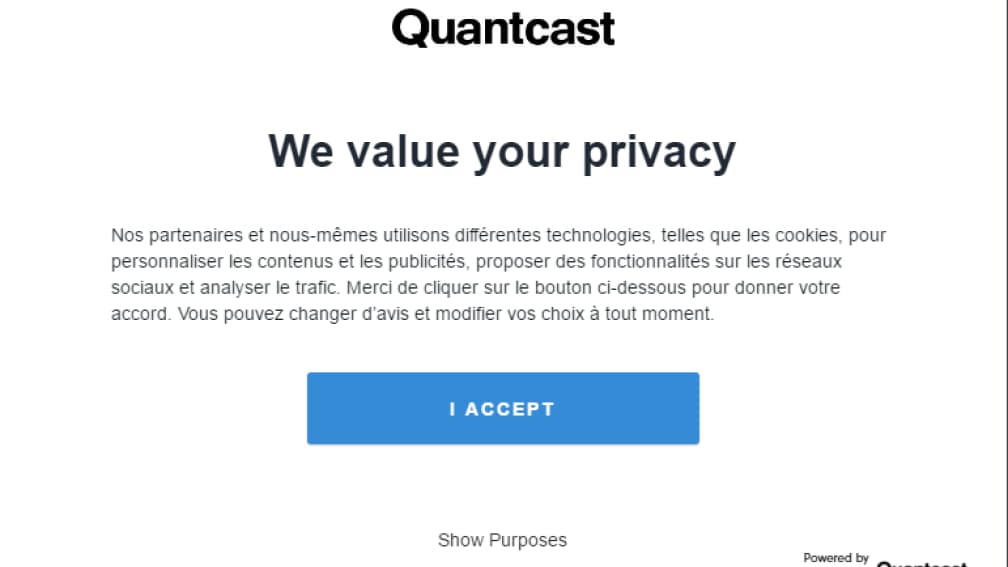 Un exemple de bannière vous invitant à accepter l'utilisation des cookies
Un exemple de bannière vous invitant à accepter l'utilisation des cookies