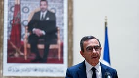 Le ministre de l'Intérieur, Bruno Retailleau, à Rabat au Maroc le 14 avril 2025