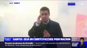 Emmanuel Macron attendu par un concert de casseroles et des fumigènes à Saintes
