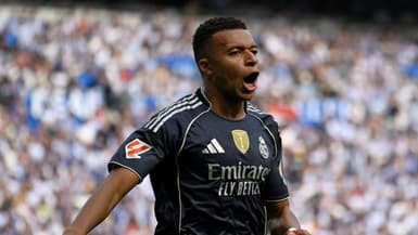 La joie de Kylian Mbappé, buteur face à la Real Sociedad le 13 septembre 2025