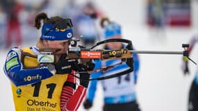 Julia Simon lors du sprint des Mondiaux d'Oberhof.