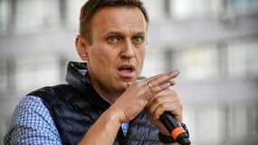 L'opposant russe Alexeï Navalny lors d'un rassemblement à Moscou en avril 2018.