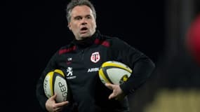 L'entraîneur du Stade Toulousain, Ugo Mola, avant le match de Top 14 contre La Rochelle, le 27 février 2021 au stade Marcel Deflandre à La Rochelle
