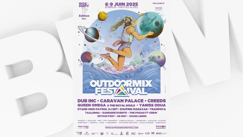 L'affiche de l'édition 2025 du Outdoormix Festival.