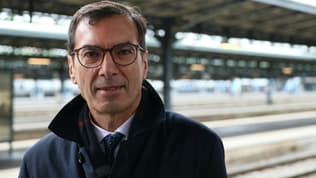 Le président de la SNCF, Jean-Pierre Farandou, à la Gare de l'Est à Paris, le 12 décembre 2023