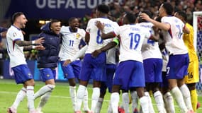 La joie des Bleus après leur qualification pour le dernier carré de l'Euro, 5 juillet 2024