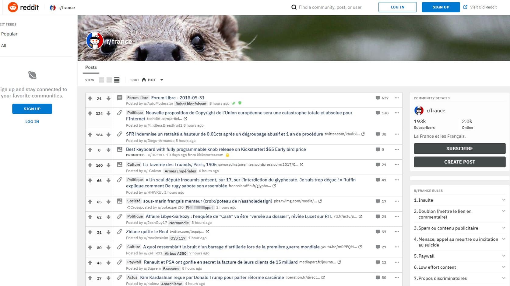 Page du Reddit France Page du Reddit France