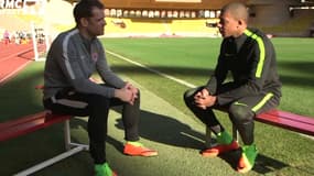 Jérôme Rothen et Kylian Mbappé, l'attaquant de Monaco