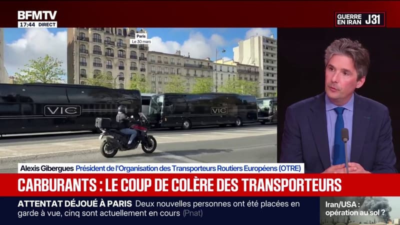 Colère des transporteurs: "Il y a un réel travail du gouvernement pour essayer de répondre à cette situation dramatique", explique Alexis Gibergues (OTRE)