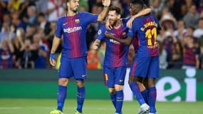 Luis Suarez, Lionel Messi et Ousmane Dembélé (FC Barcelone)