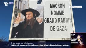 Une affiche montrant Emmanuel Macron grimé en rabbin fait polémique 