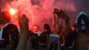 Les supporteurs de l'équipe d'Algérie à Marseille, le 11 juillet 2019.