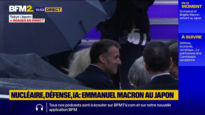 Nucléaire, défense, IA: Emmanuel Macron est arrivé au Japon