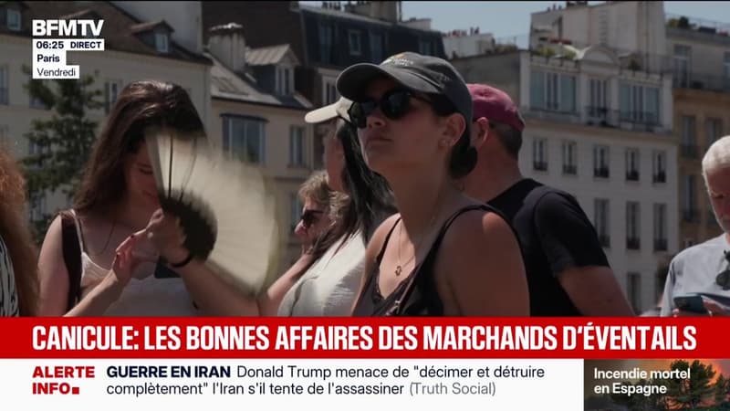 Canicule: les marchands d'éventails font le plein de clients