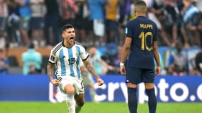 Romero face à Mbappé après le troisième but argentin, le 18 décembre 2022.