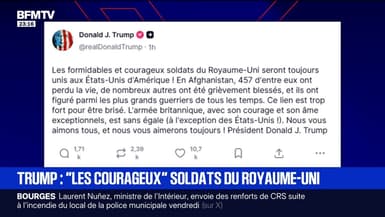 Afghanistan: après avoir tenu des propos controversés sur les soldats britanniques, Donald Trump a salué sur son réseau social les soldats du Royaume-Uni "courageux et formidables"