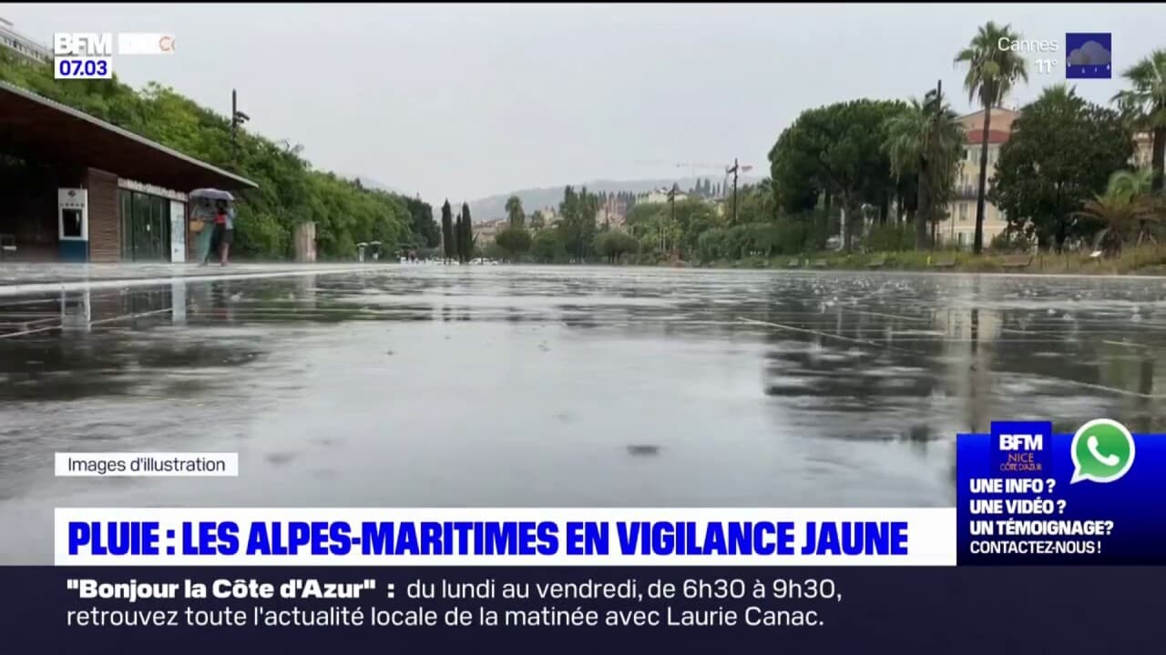 Alpes-Maritimes: Le Département Placé En Vigilance Jaune Pluie ...