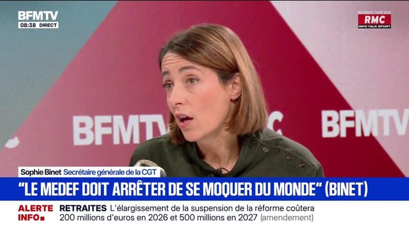 Sophie Binet: "Le patronat refuse toute avancée pour les travailleurs et les travailleuses et refuse tout compromis"