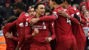 La joie des joueurs de Liverpool 
