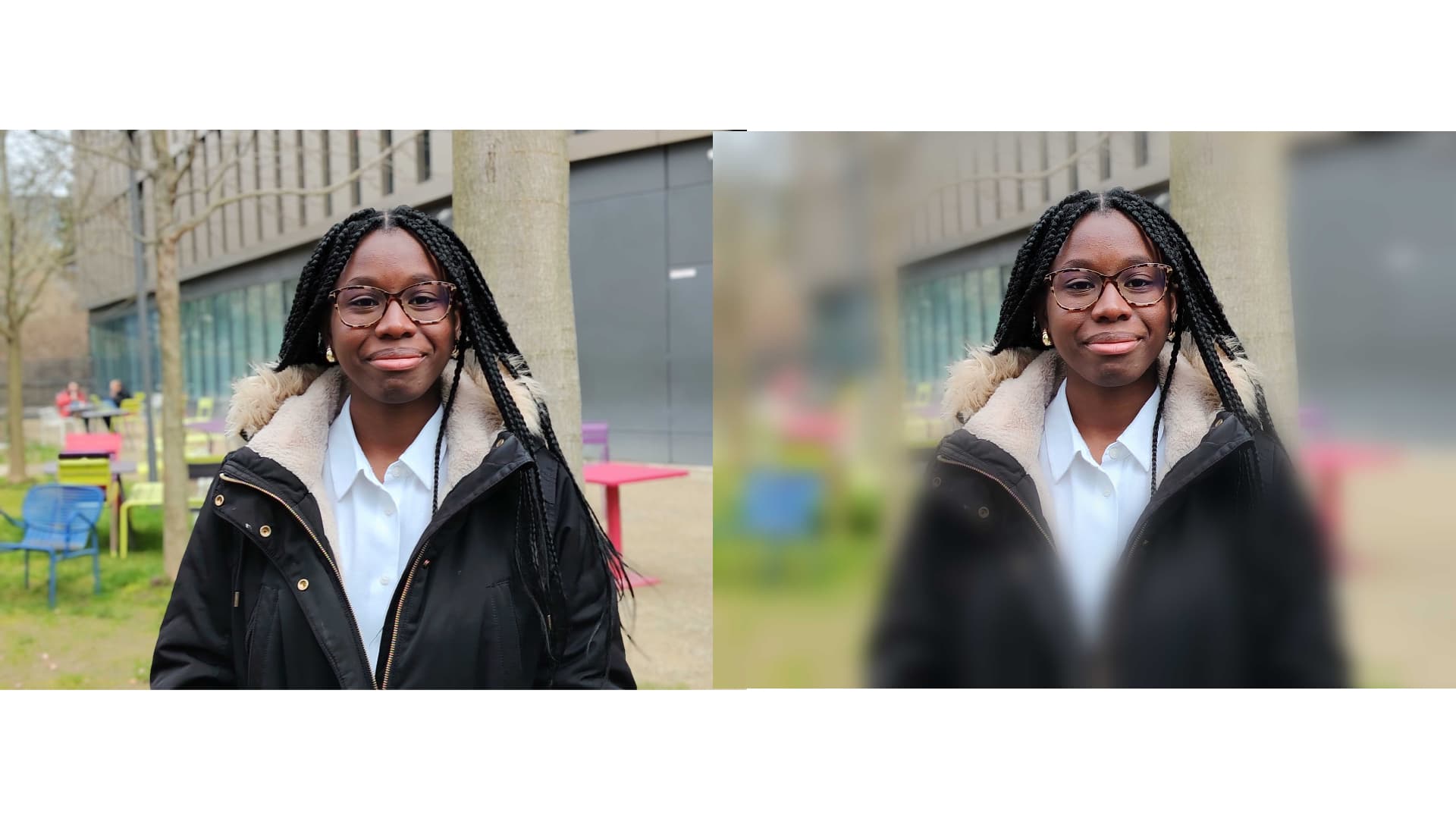 Le mode portrait se débrouille bien, mais il vaut mieux éviter l'option "Flouter".