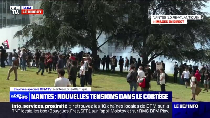 Retraites: premières tensions dans le cortège à Nantes