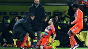 Mathieu Valbuena célébrant son but lors de Dortmund-OM en décembre 2011
