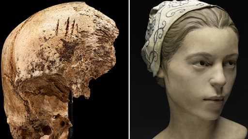 Le crâne et le visage de la jeune fille mangée par les colons de Jamestown, reconstitué par les scientifiques du Smithsonian  Institut.