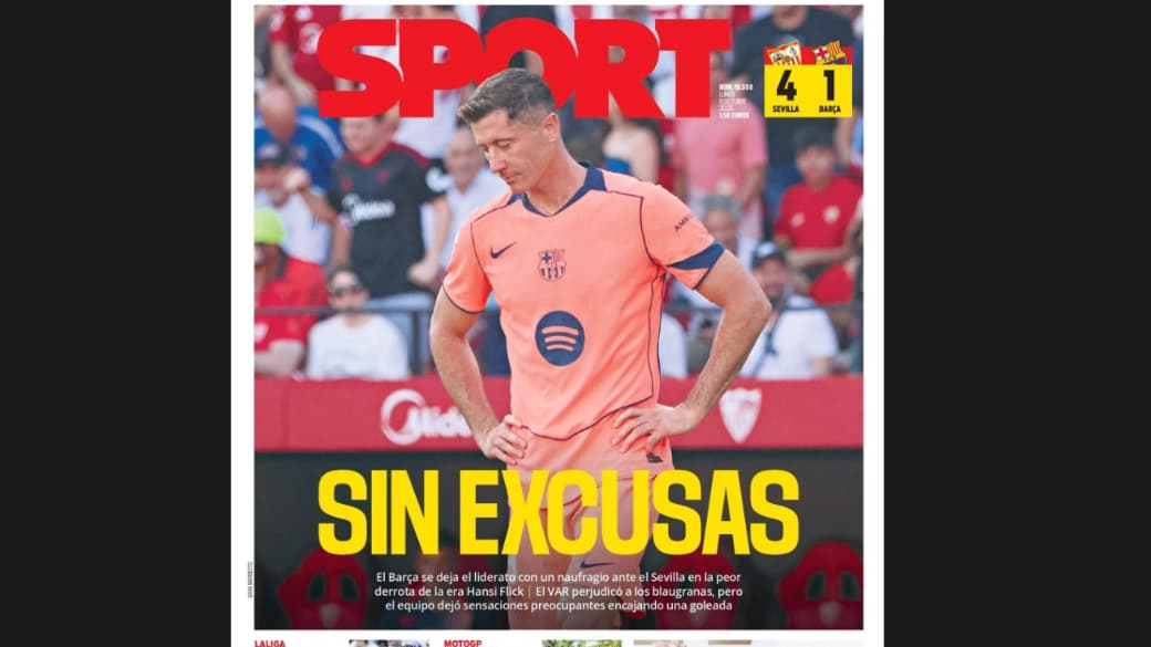 "PIÉTINÉ", "PAS D’EXCUSE", "LE PIRE BARÇA DE L’ÈRE FLICK": LA PRESSE ESPAGNOLE DÉMOLIT BARCELONE APRÈS "SON NAUFRAGE" À SÉVILLE
