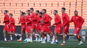 Les Marocains à l'entraînement.