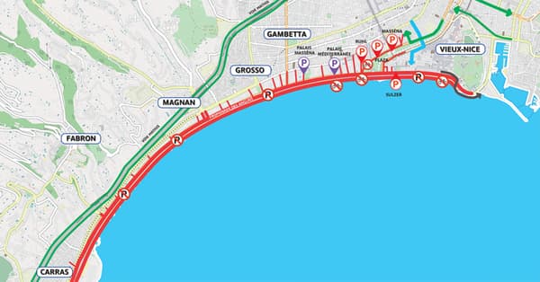 Les restrictions de circulation en raison de la Prom'Classic à Nice le 1er avril 2022. Les restrictions de circulation en raison de la Prom'Classic à Nice le 1er avril 2022.