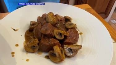 La recette du sauté de veau aux champignons et lait de coco de Babette de Rozières