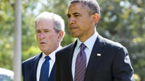 George W. Bush et Barack Obama, en 2013. 