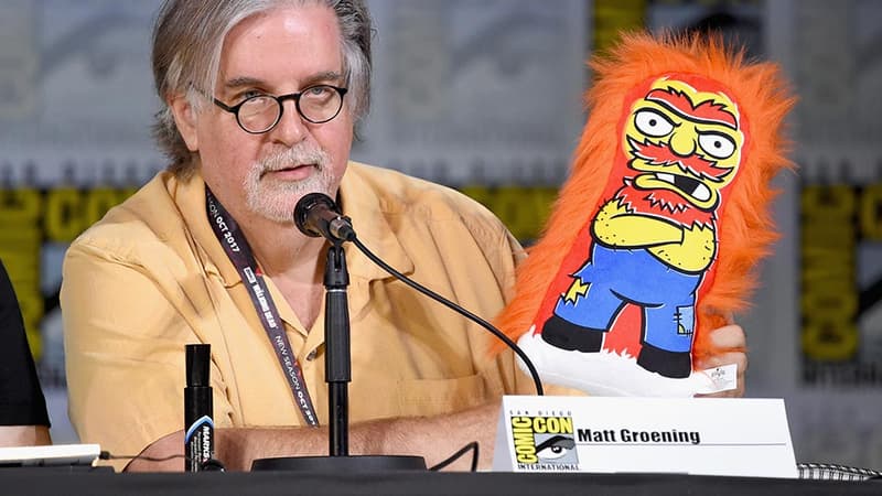 Matt Groening, le créateur des Simpsons, au comic-con de San Diego, le 22 juillet 2017. 