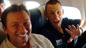 Johan Bruyneel et Lance Armstrong en 2005