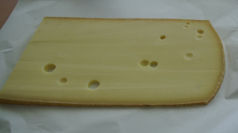 Les "trous" de certains fromages seraient provoqués par des petites particules de foin, qui tombent dans le lait pendant la traite des vaches