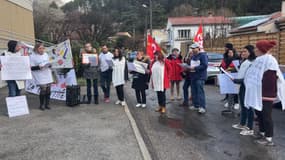 La manifestation contre la fermeture d'une classe.