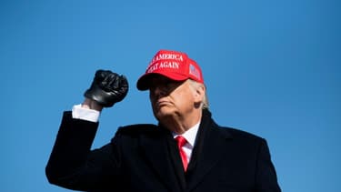 Donald Trump à l'aéroport de Scranton, en Pennsylvanie, le 2 novembre 2020